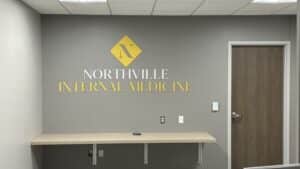 Lobby sign of Northville Internal Medicine installed by SignScapes in Detroit, MI