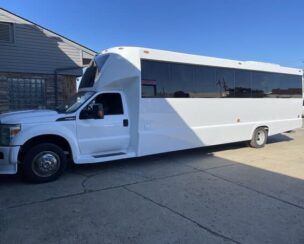 White vinyl wrapped on bus by SignScapes in Michigan
